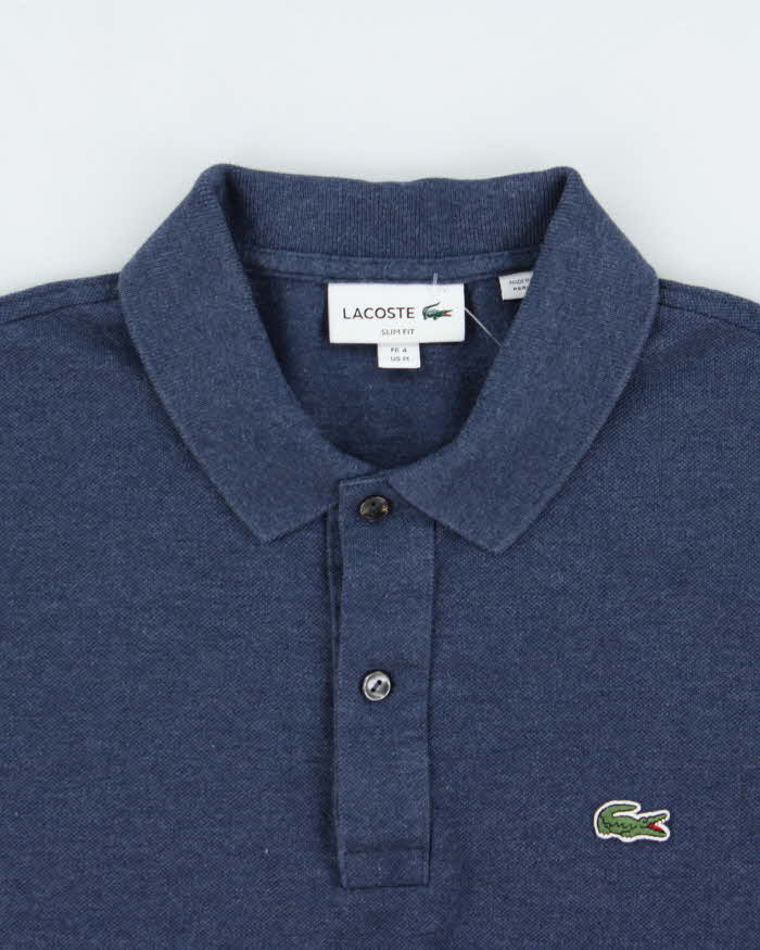 Vintage Lacoste Navy Marl Classic Croc Slim Fit Short Sleeve Polo Shirt - M