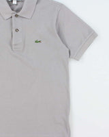 Vintage Lacoste Moon Grey Classic Fit Croc Short Sleeve Polo Shirt - S