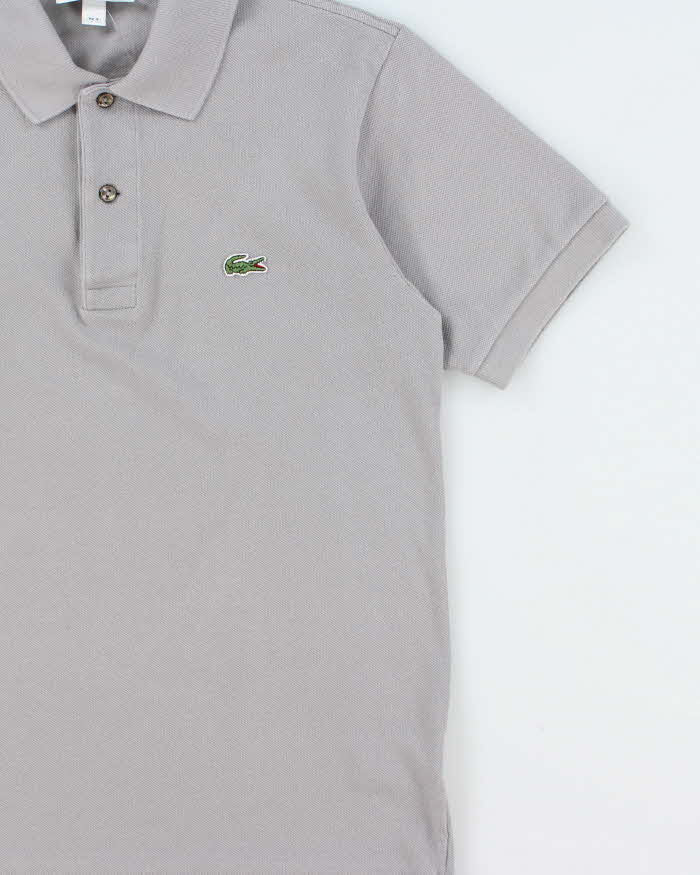 Vintage Lacoste Moon Grey Classic Fit Croc Short Sleeve Polo Shirt - S