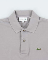 Vintage Lacoste Moon Grey Classic Fit Croc Short Sleeve Polo Shirt - S
