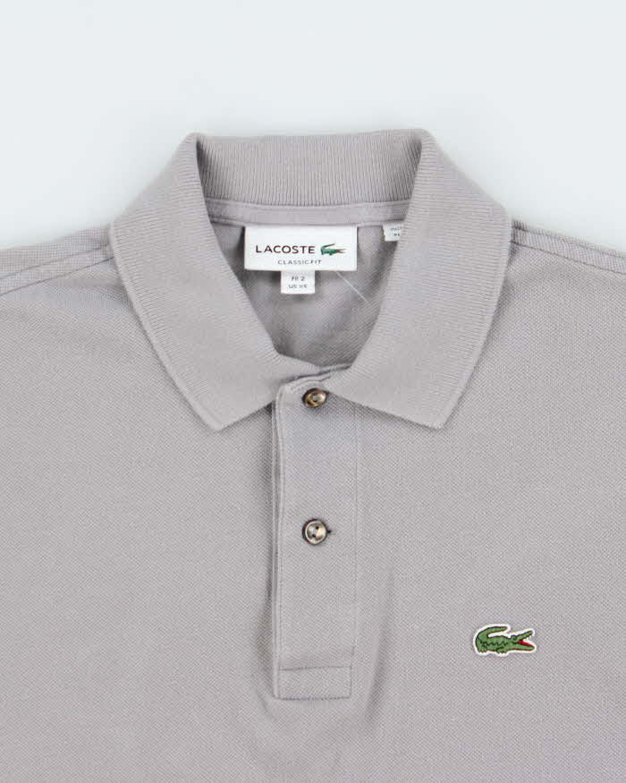 Vintage Lacoste Moon Grey Classic Fit Croc Short Sleeve Polo Shirt - S