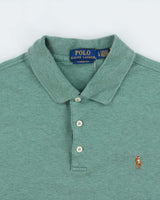 Vintage Polo Ralph Lauren Sage Green Marl Classic Fit Short Sleeve Polo Shirt - L