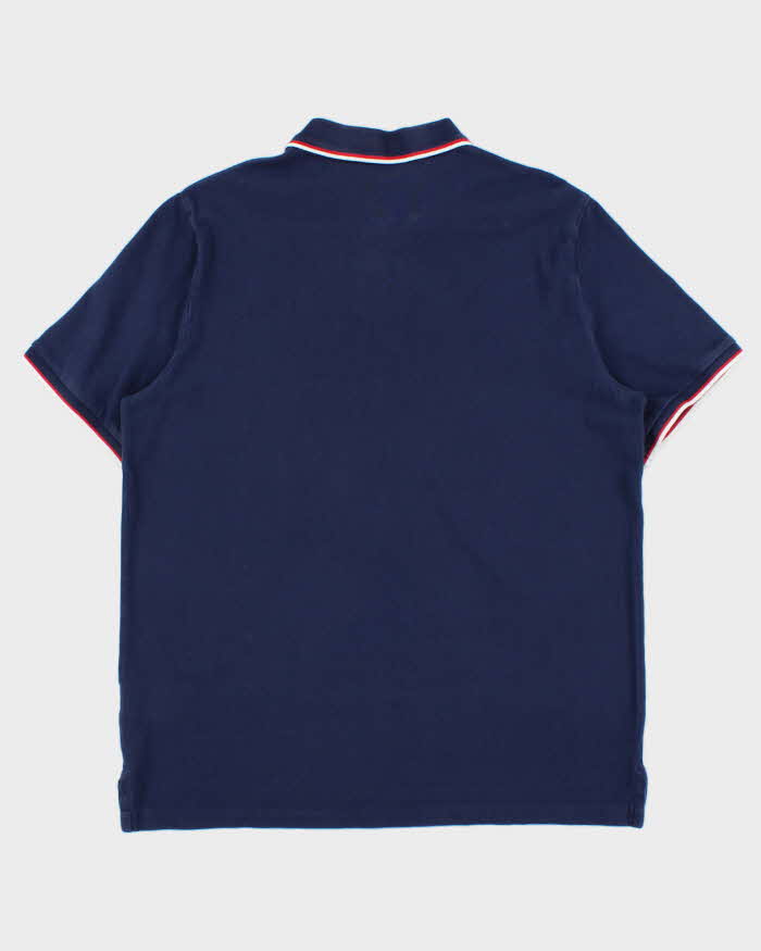 Vintage Polo Ralph Lauren Navy Stripe Trim Classic Fit Short Sleeve Polo Shirt - L