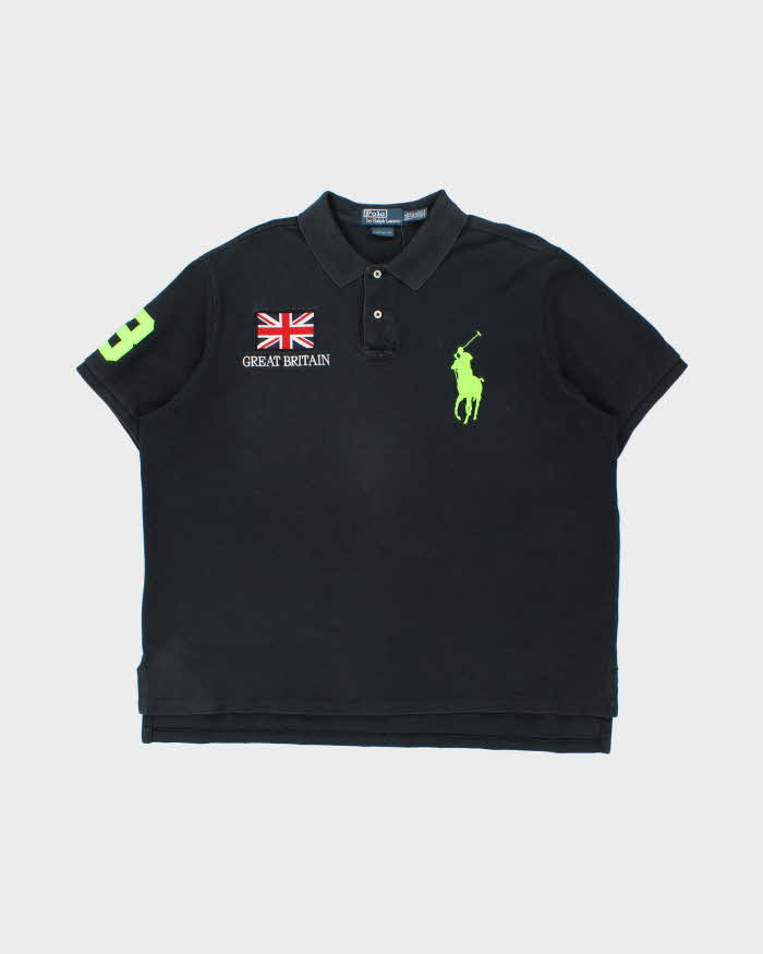 Vintage Y2K 00s Polo Ralph Lauren Big Pony Great Britain Custom Fit Short Sleeve Polo Shirt - XXL