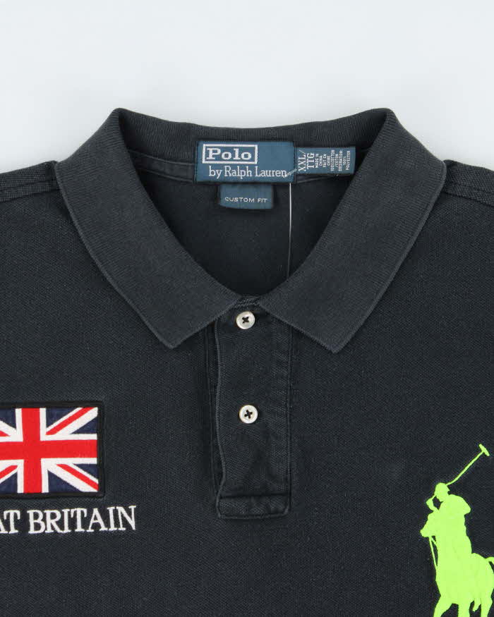 Vintage Y2K 00s Polo Ralph Lauren Big Pony Great Britain Custom Fit Short Sleeve Polo Shirt - XXL