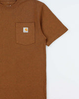 Vintage Carhartt Brown Marl Heavyweight Loose Fit Crewneck Pocket T-Shirt - S
