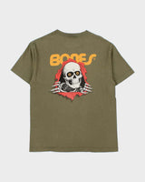 Vintage Powell Peralta Khaki Heavyweight Bones 'Ripper' Crewneck T-Shirt - M