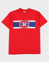Vintage 1990s Bulletin NHL Montreal Canadiens Heavyweight Single Stitch Made In Canada Crewneck T-Shirt - L