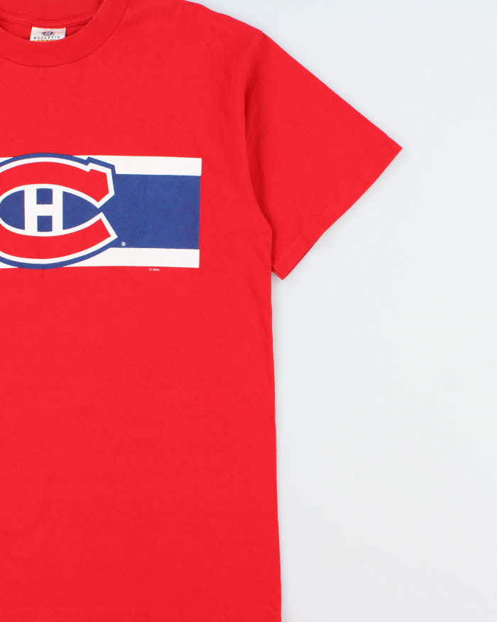 Vintage 1990s Bulletin NHL Montreal Canadiens Heavyweight Single Stitch Made In Canada Crewneck T-Shirt - L