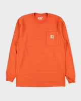 Vintage Carhartt Orange Heavyweight Loose Fit Long Sleeve Pocket T-Shirt - S