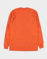Vintage Carhartt Orange Heavyweight Loose Fit Long Sleeve Pocket T-Shirt - S