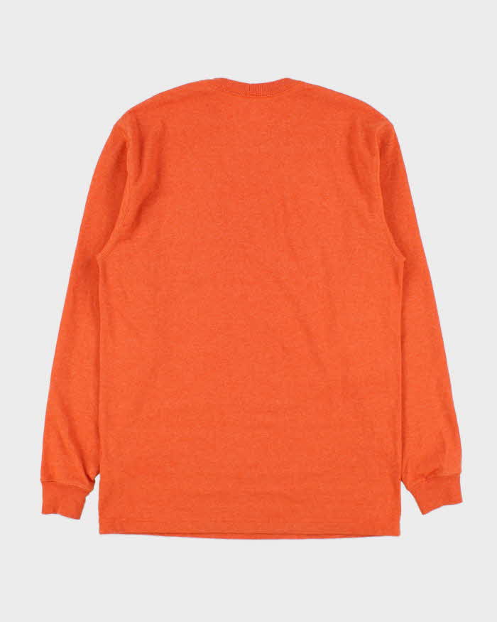 Vintage Carhartt Orange Heavyweight Loose Fit Long Sleeve Pocket T-Shirt - S
