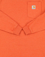 Vintage Carhartt Orange Heavyweight Loose Fit Long Sleeve Pocket T-Shirt - S