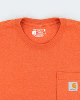 Vintage Carhartt Orange Heavyweight Loose Fit Long Sleeve Pocket T-Shirt - S