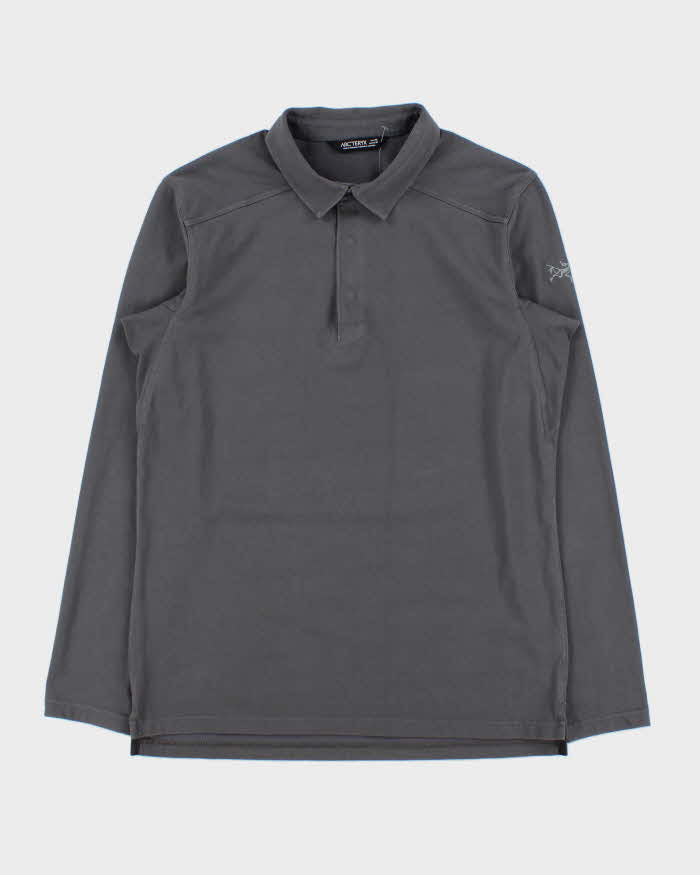 Vintage Arc'teryx Slate Grey 'Captive' Long Sleeve Polo Shirt - M