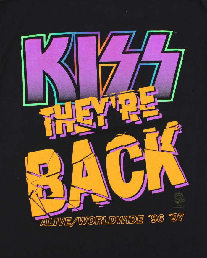 Vintage KISS 'Alive' Worldwide 1996 '97 Tour Heavyweight Murina Made In USA Crewneck T-Shirt - XL