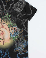 Vintage Y2K 00s Christian Audigier Embellished Luck Crewneck T-Shirt - S