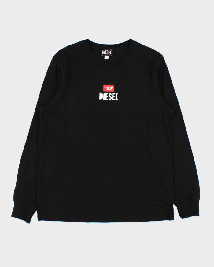 Vintage Diesel Classic Logo Slim Fit Crewneck Long Sleeve T-Shirt - M
