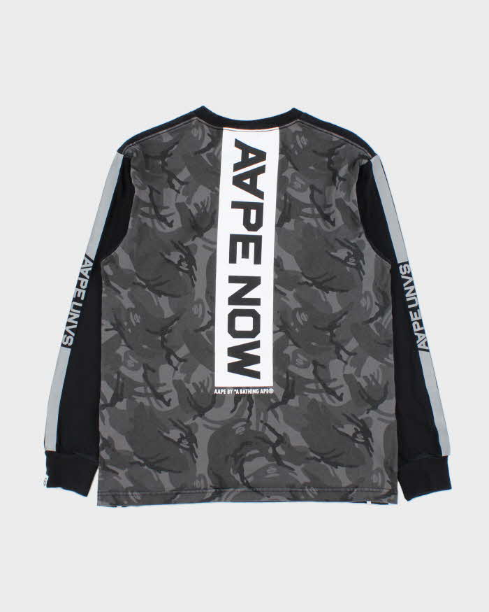 Aape By A Bathing Heavyweight UNVS Aape Now 3M Camo Long Sleeve Crewneck T-Shirt - M