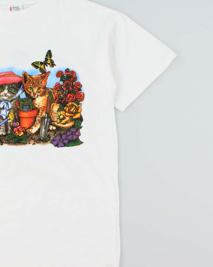 Vintage 1990s Kitty Cat Heavyweight Sogo Crewneck T-Shirt - L