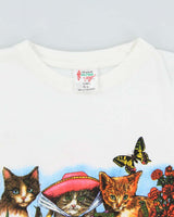 Vintage 1990s Kitty Cat Heavyweight Sogo Crewneck T-Shirt - L
