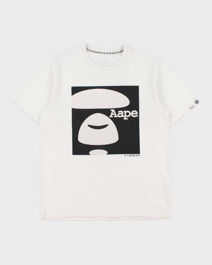Vintage Aape By A Bathing Ape Heavyweight Box Logo Crewneck T-Shirt - M