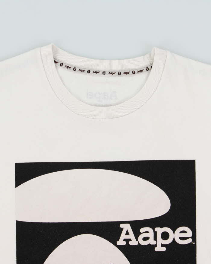 Vintage Aape By A Bathing Ape Heavyweight Box Logo Crewneck T-Shirt - M
