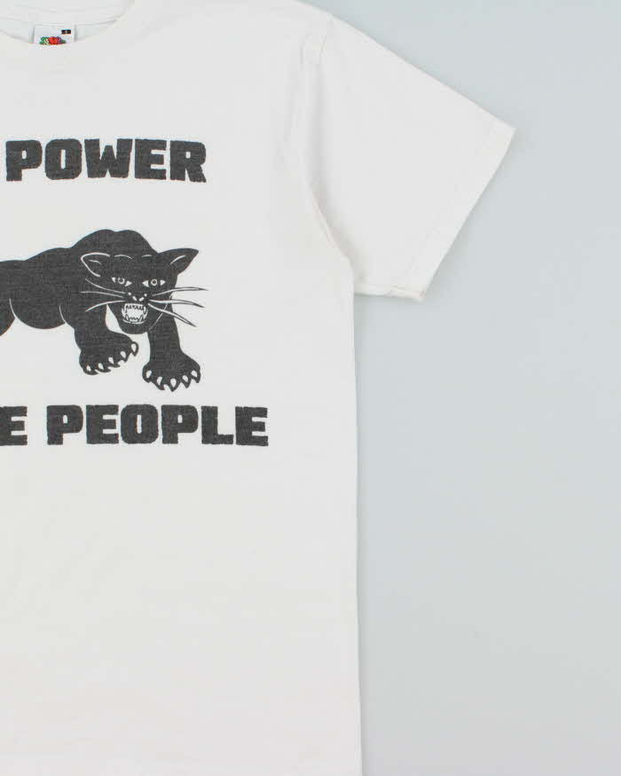 Vintage Y2K 00s Black Panther Party All Power To The People Heavyweight Crewneck T-Shirt - S