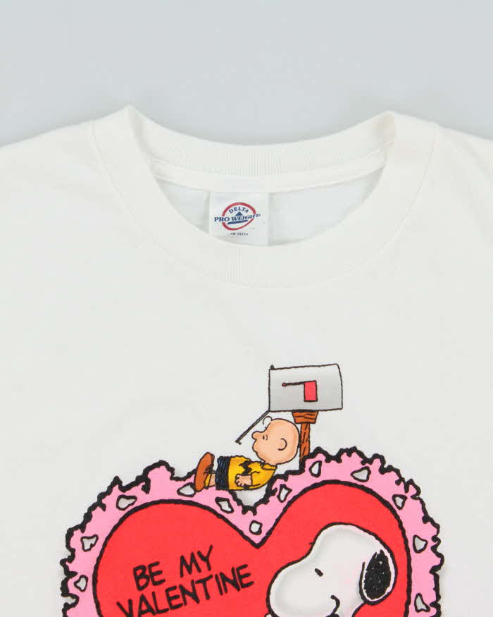 Vintage 2003 Peanuts 'Snoopy Be My Valentine' Delta Pro Heavyweight Crewneck T-Shirt - M