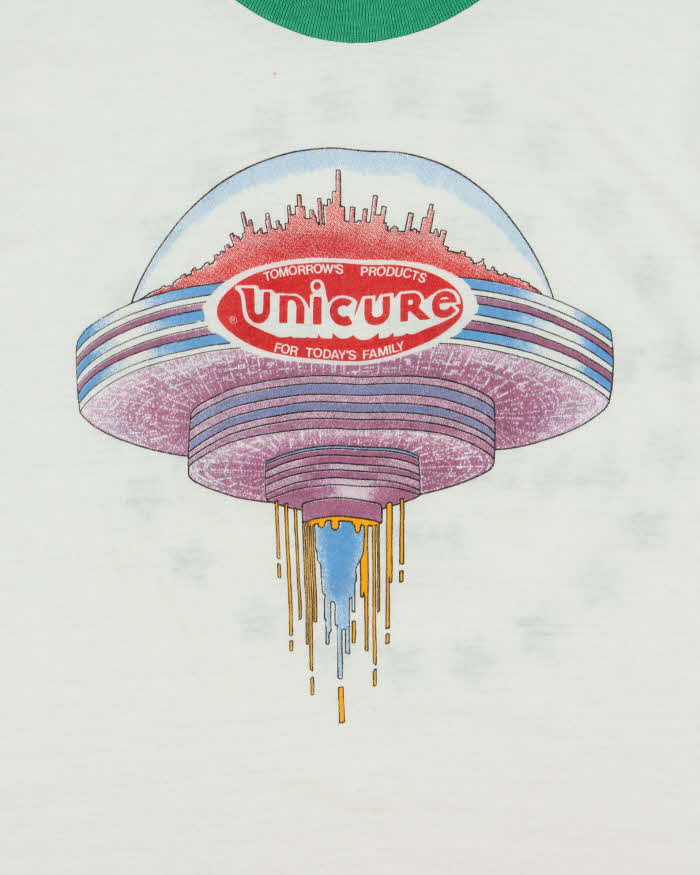 Vintage 1982 Unicure Made In USA Shakers Single Stitch Crewneck Ringer T-Shirt - S