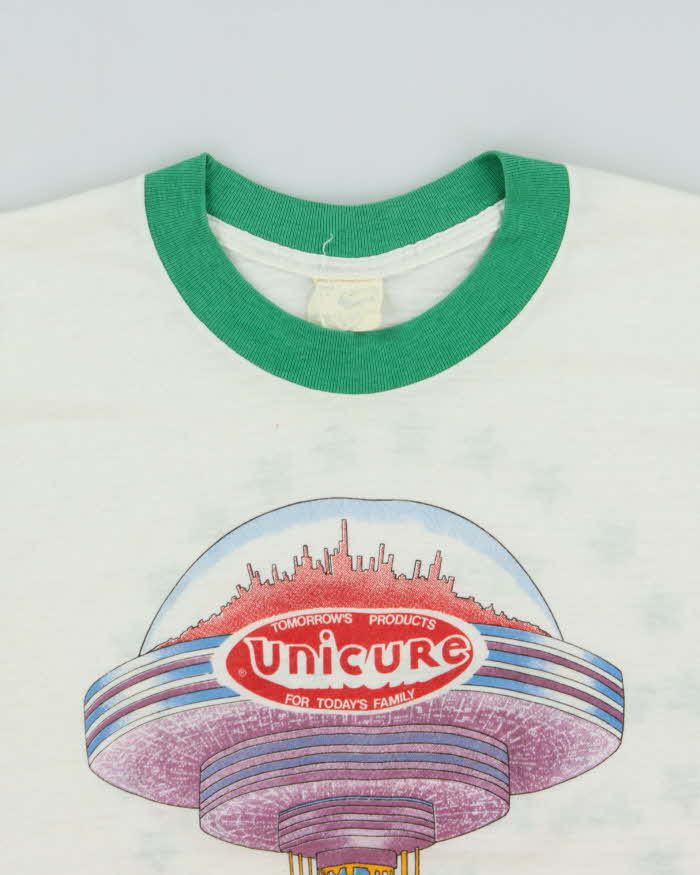 Vintage 1982 Unicure Made In USA Shakers Single Stitch Crewneck Ringer T-Shirt - S