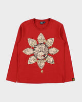 Vintage Y2K 00s Jizo Bosatsu Nippon Blue Japan Heavyweight Long Sleeve Crewneck T-Shirt - M