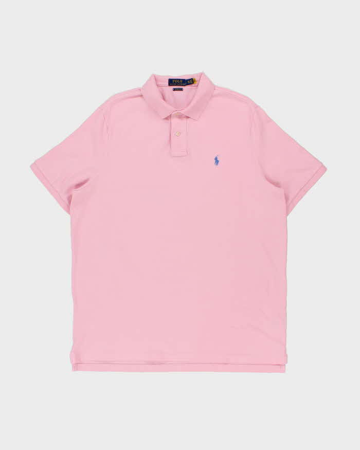 Vintage Polo Ralph Lauren Baby Pink Classic Fit Short Sleeve Polo Shirt - XL