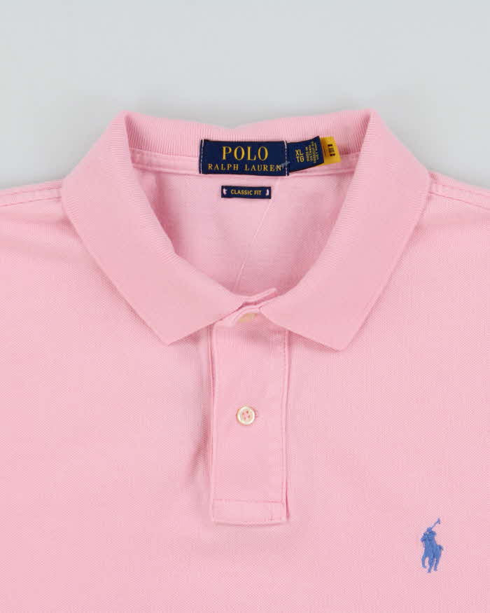Vintage Polo Ralph Lauren Baby Pink Classic Fit Short Sleeve Polo Shirt - XL