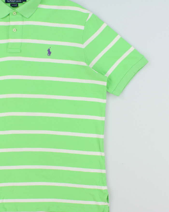 Vintage Y2K 00s Polo Ralph Lauren Classic Striped Short Sleeve Polo Shirt - L