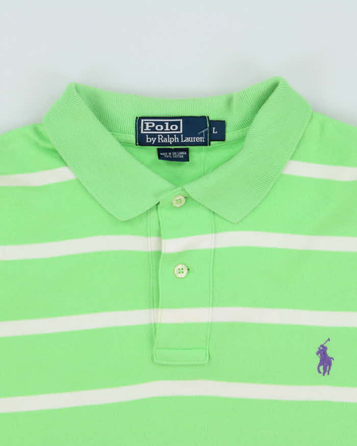 Vintage Y2K 00s Polo Ralph Lauren Classic Striped Short Sleeve Polo Shirt - L