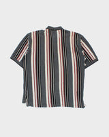 Vintage 1990s Huy Oxford Heavyweight Striped Short Sleeve Polo Shirt - L