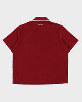2025 Adidas Originals x Wales Bonner Burgundy Velour 'Terry' Short Sleeve Boxy Polo Shirt - L