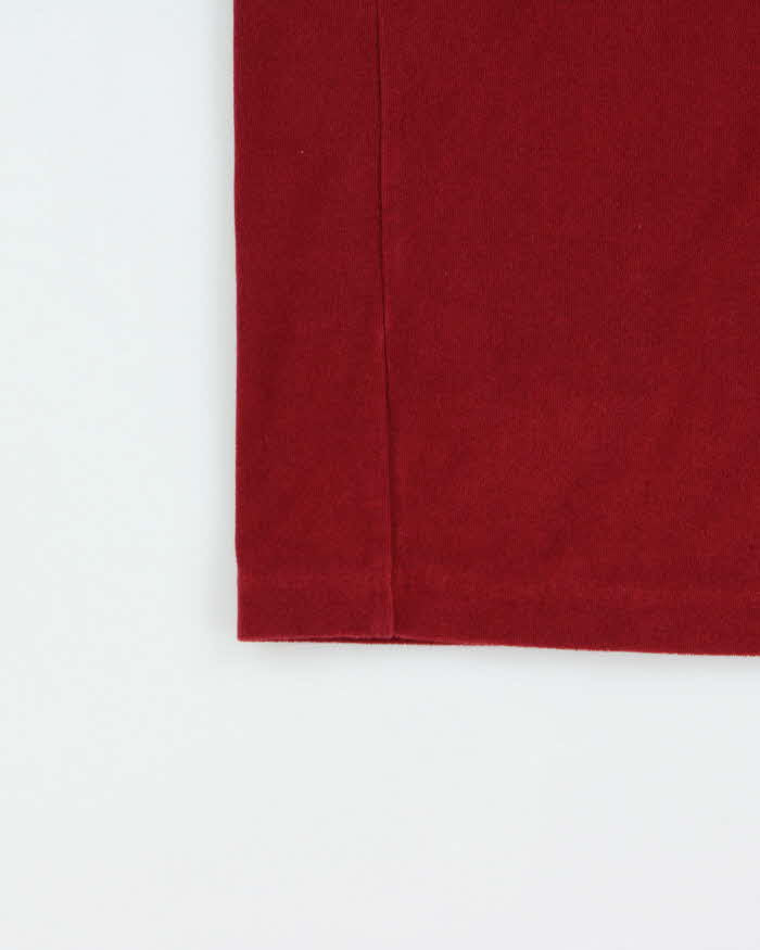2025 Adidas Originals x Wales Bonner Burgundy Velour 'Terry' Short Sleeve Boxy Polo Shirt - L