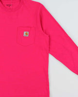 Vintage Carhartt WIP Hot Pink Midweight Long Sleeve Crewneck Pocket Shirt - M