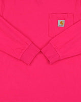 Vintage Carhartt WIP Hot Pink Midweight Long Sleeve Crewneck Pocket Shirt - M