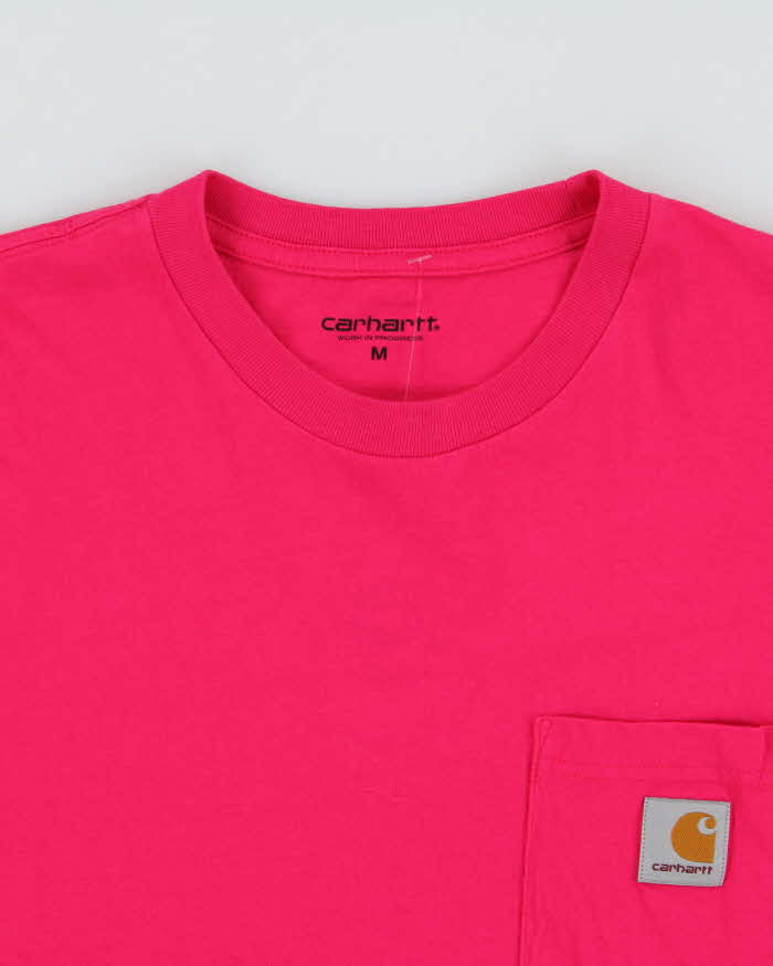 Vintage Carhartt WIP Hot Pink Midweight Long Sleeve Crewneck Pocket Shirt - M