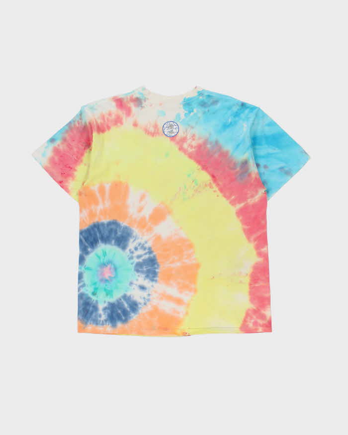 Vintage Y2K 00s Nike World Soccer #1 Centre Swoosh Ti-Dye Heavyweight Silver Tag Crewneck T-Shirt - L