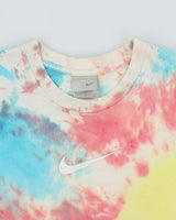 Vintage Y2K 00s Nike World Soccer #1 Centre Swoosh Ti-Dye Heavyweight Silver Tag Crewneck T-Shirt - L