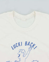 Vintage 1989 Lucki Backi Fishing Graphic Single Stitch Crewneck T-Shirt - S