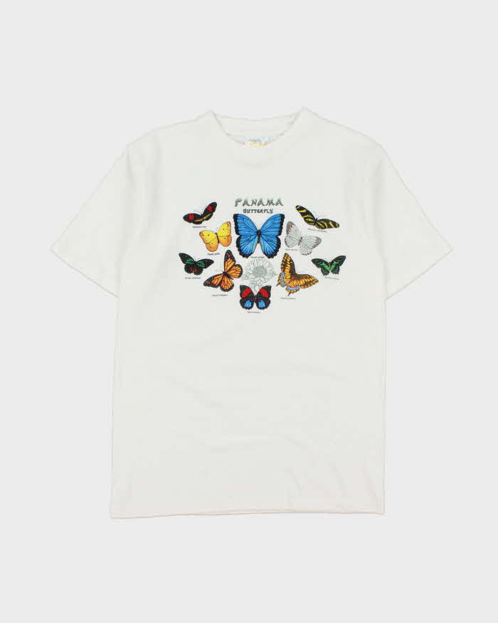 Vintage 1990s Panama Butterflies Heavyweight Crewneck T-Shirt - S