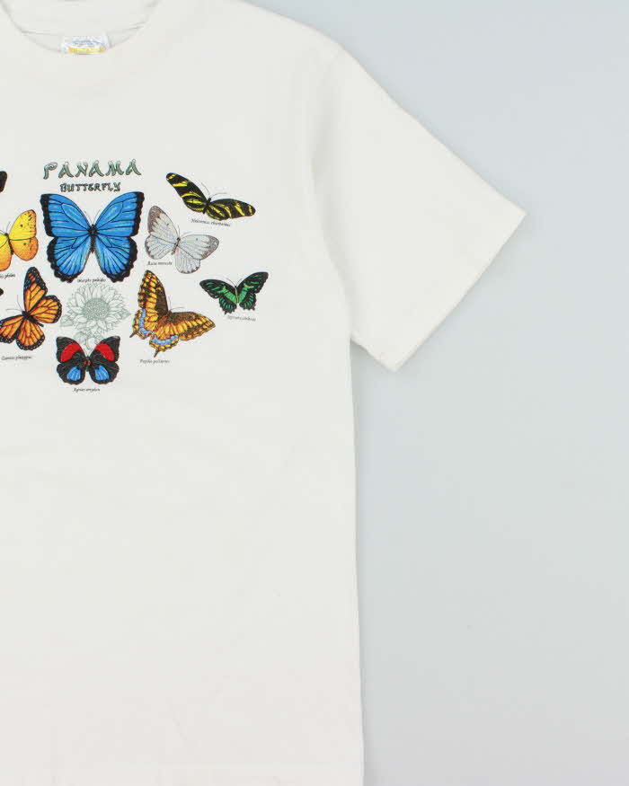 Vintage 1990s Panama Butterflies Heavyweight Crewneck T-Shirt - S