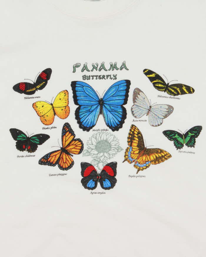Vintage 1990s Panama Butterflies Heavyweight Crewneck T-Shirt - S