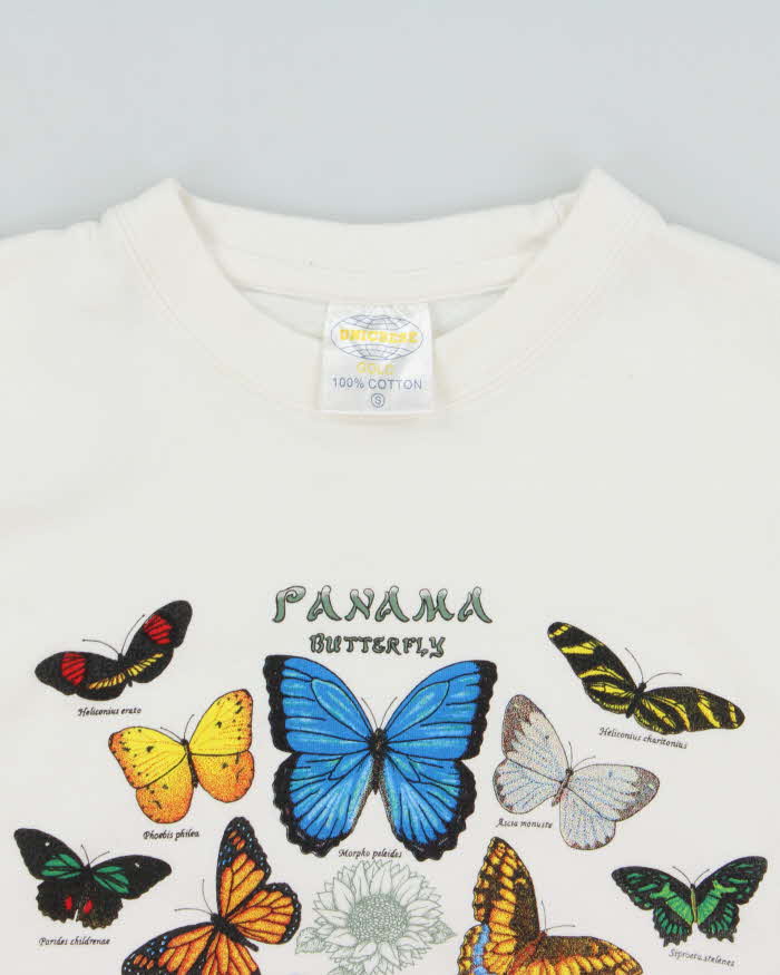 Vintage 1990s Panama Butterflies Heavyweight Crewneck T-Shirt - S