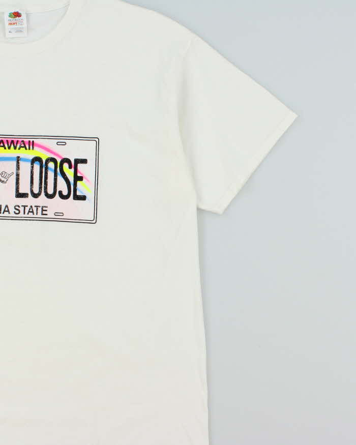 Vintage 1990s Hang Loose Hawaii License Plate Heavyweight Crewneck T-Shirt - XL